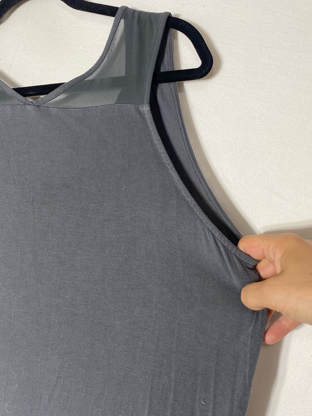 Ricki's Dark Grey Flowy Tank Top with Bottom Tie Accent M - Picture 12 of 15